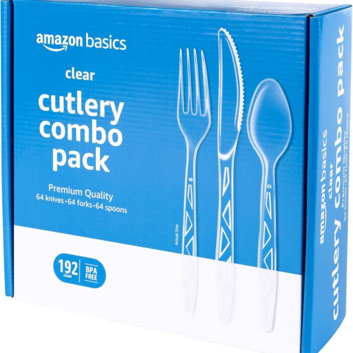 Disposable Clear Assorted Cutlery Set, Premium Quality, 192 Count