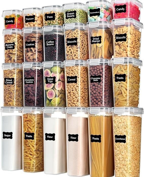 Airtight Food Storage Containers with Lids, Vtopmart 24 pcs Plastic Kitchen