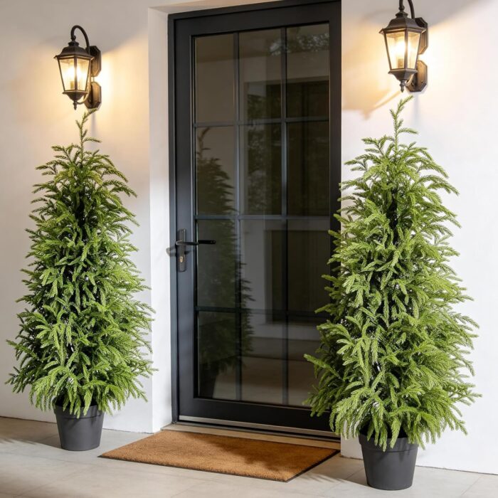2-Pack 4FT Topiary Trees Artificial Outdoor